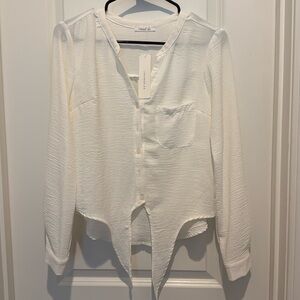 Button Up Tie Front LS Shirt